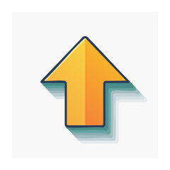 Fototapeta premium Yellow Arrow Icon in Flat Design