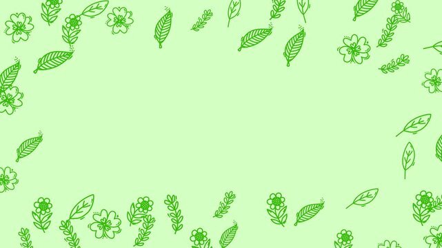Decorative Flower and Leaf Border Motion Background with Copy Space for Design Projects