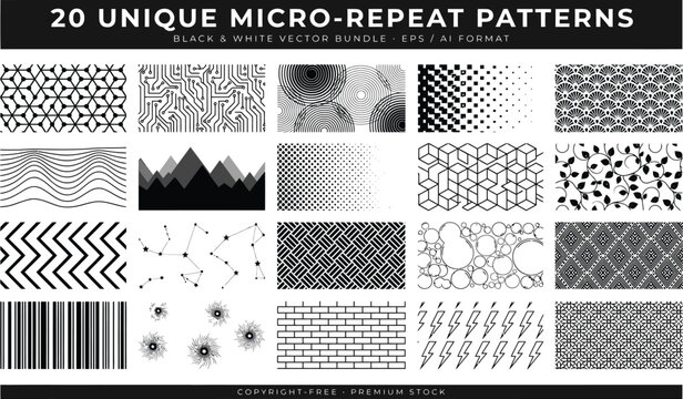 Set of unique micro repeat patterns