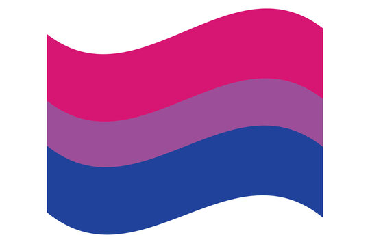 Pink, purple, and blue are the colours of the bisexual flag. LGBTQI concept. Flat vector illustration. Flag vector modern bi flag background. types of sexual minorities.