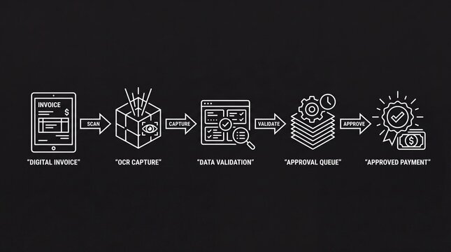 Digital invoice processing flowchart with ocr capture