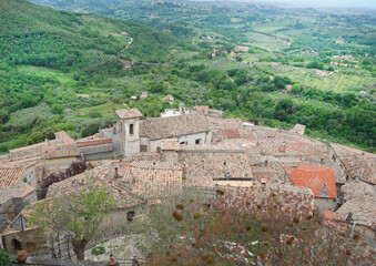 Fototapeta premium Old houses in Italy, built of stone and medieval