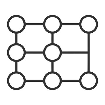 Grid network nodes vector illustration for complex system architecture