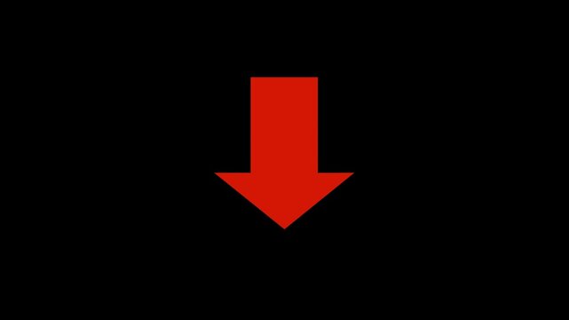 Animated arrow bouncing slide to down. lopping animation on transparent background.