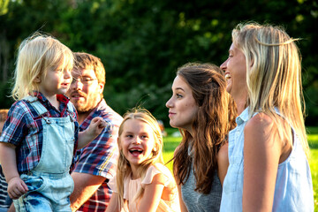 Fototapeta premium Joyful family enjoying outdoor moments