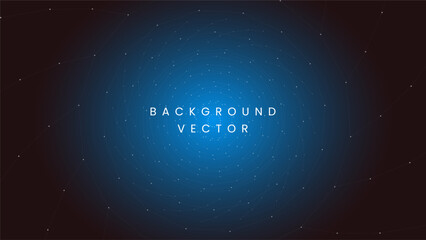 Deep blue space background with glowing star network or constellation and circular geometric lines for digital technology and astronomy concepts © gegen.Temp