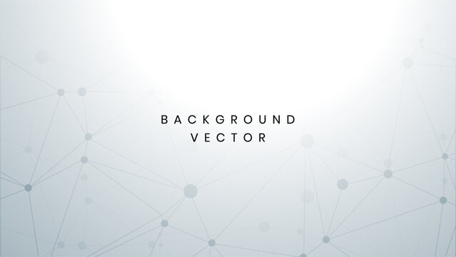 Minimalist abstract technology background with grey network nodes or silver connected dots and subtle geometric lines on a light gradient surface