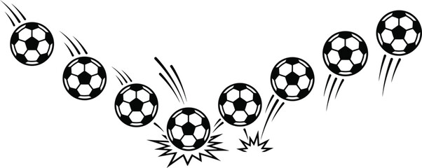 Black soccer balls flying in motion © Mst. Taslima Akhter
