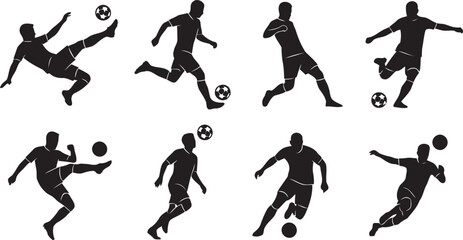 Black silhouette soccer players kicking ball © Mst. Taslima Akhter