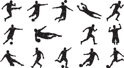 Black silhouette soccer players kicking ball © Md. Musaddik Rahman