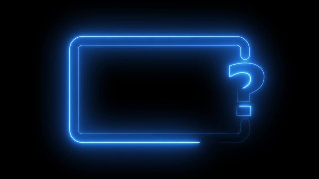 Glowing Blue Neon Quiz Board Border Loop - Question Mark Presentation Template