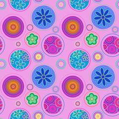Fototapeta premium seamless background with flowers and star