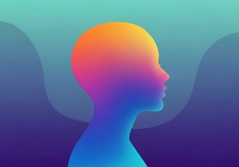 Obraz premium Colorful Silhouette of a Child with Abstract Background.