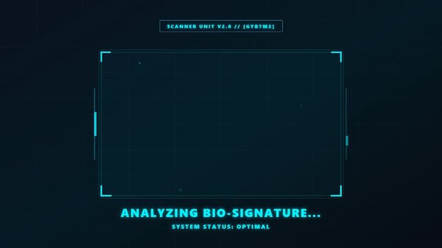 Futuristic Holographic Interface Analyzing Bio-Signature Data.