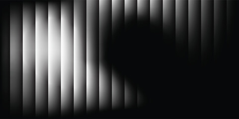 Reeded glass with black and white gradient. Ribbed glass background with refraction effect. Abstract vector background © ali