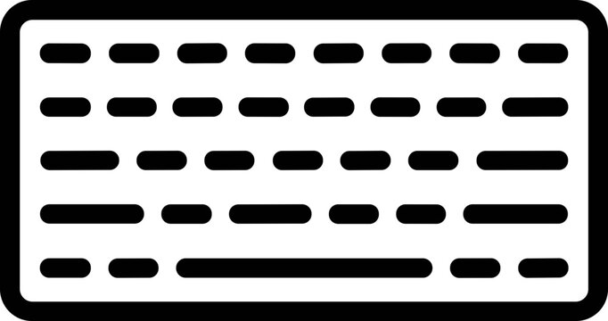 Minimalist keyboard icon, outline design, clean and simple technology symbol