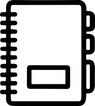 Spiral Bound Notebook Icon with Tabs - Minimalist Vector Illustration