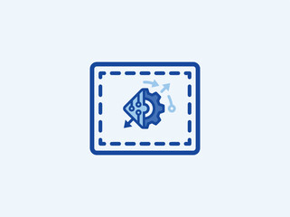 Fototapeta premium Digital transformation icon, technology integration and business process optimization symbol