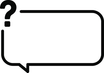 Fototapeta premium Minimal line art illustration of a speech bubble with question mark symbol representing inquiry, communication, and customer support concept