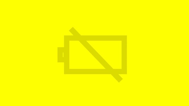 Digital low battery charging status indicator animation on Alpha Channel. No energy, warning, critical level. Technologies concept. Device. Battery status indicator.