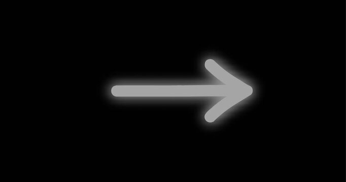 white arrow on black background. white arrow alpha. white arrow green screen	
