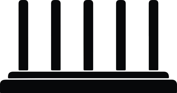 Silhouette vector abacus frame icon for education and mathematical design