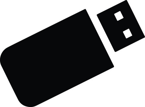 Silhouette vector flash drive memory stick storage device black icon design
