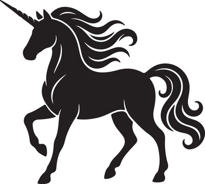 unicorn, silhouette, fantasy, magical, mythical, horse, horn, creature, fairytale, magic,