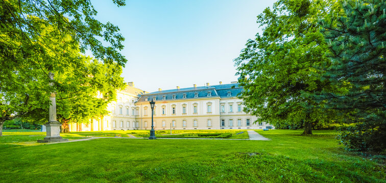 Festetics Palace is located in the town of Keszthely, Zala, Hungary near the Lake Balaton.