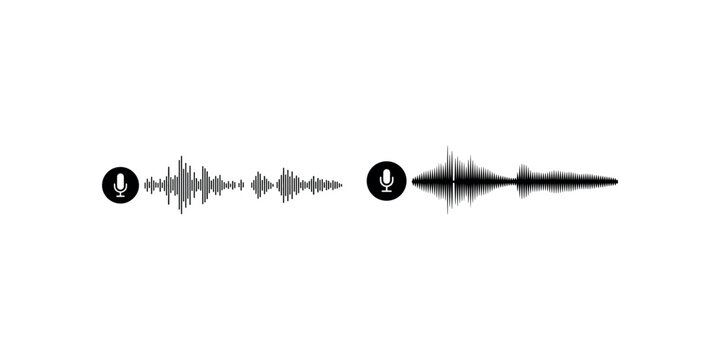 Voice messages icon, sound wave pictogram, speech recording or audio call, modern vector illustration for graphic ui design.