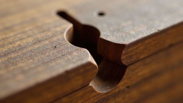 A wooden beam with a hole in it