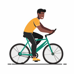 Naklejka premium Man Riding a Bicycle