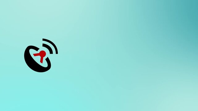 Satellite dish antenna icon icon animated on a colorful gradient background