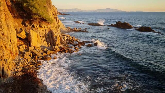 The cove of Anthenors, on the C&ocirc;te Bleue, South of France
