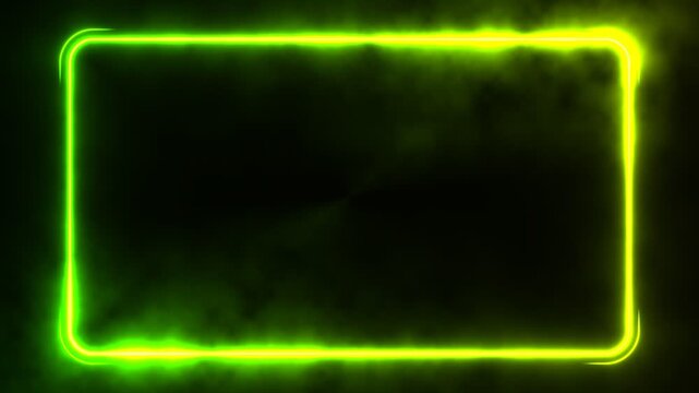Acid Green Glowing Facecam Frame Nuclear Toxic Plasma Border Overlay Seamless Alpha 4K