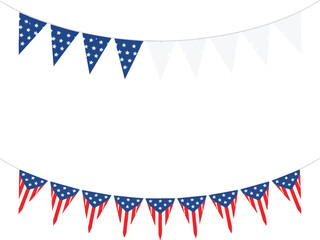 Obraz premium Independence Day decoration set includes various bunting flags,