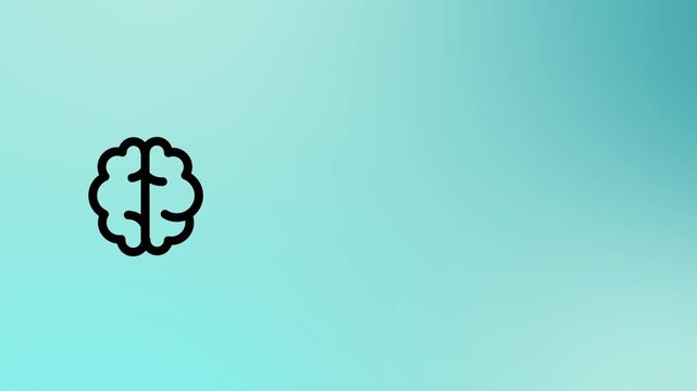 Brain icon animated on a colorful gradient background