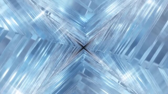Dynamic geometric light patterns with abstract crystal structures in motion