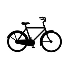 Fototapeta premium Solid black bicycle silhouette side view vector