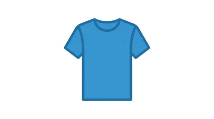 Naklejka premium Blank Light Blue Cotton T-Shirt Isolated on White Background Minimalist Style