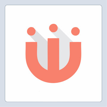 Abstract Logo with Three Dots and Coral Shape