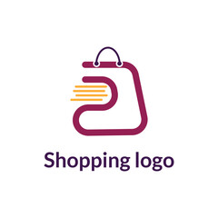 Fototapeta premium Online Shopping, Shopping Application Branding and Company Logo, Set of Shopping Bag Vector Logo Design, shoppings bag, shop logo, bag icon, shopping bag icon vector, online shop logo, clothing brand