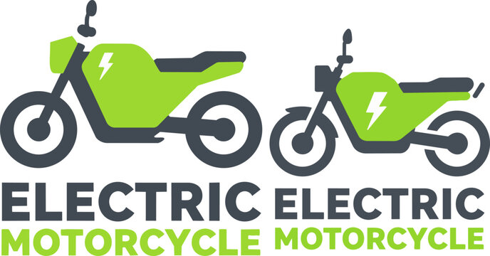 Electric motorcycle, eco friendly bike, green motorbike, vector illustration, sustainable transportation