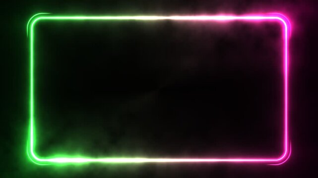 Tropical Lime Pink Dual Tone Streamer Facecam Border Vibrant Glowing Overlay 4K
