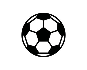 Fototapeta premium Soccer ball vector icon logo design template, football ball isolated on white background, black and white minimal simple style.
