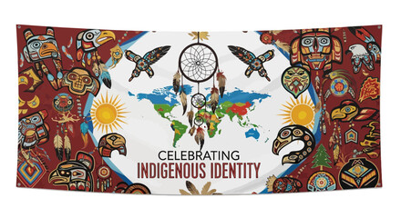Obraz premium Celebrating Indigenous Identity Cultural Banner.