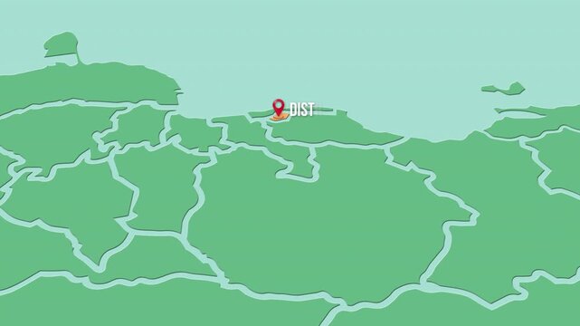 Mapa de Venezuela  con divisi&oacute;n pol&iacute;tica resaltando el  Distrito Capital 