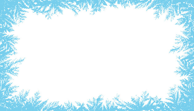 vector frame with effect of frozen ice. frosty pattern on window. vector illustration