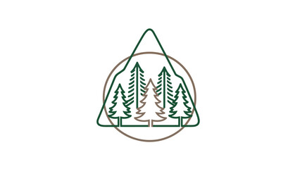 Fototapeta premium a green and brown logo of trees.