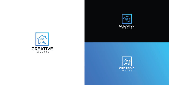 Professional Minimalist Real Estate Logo Template Featuring a Modern House Icon for Business Branding